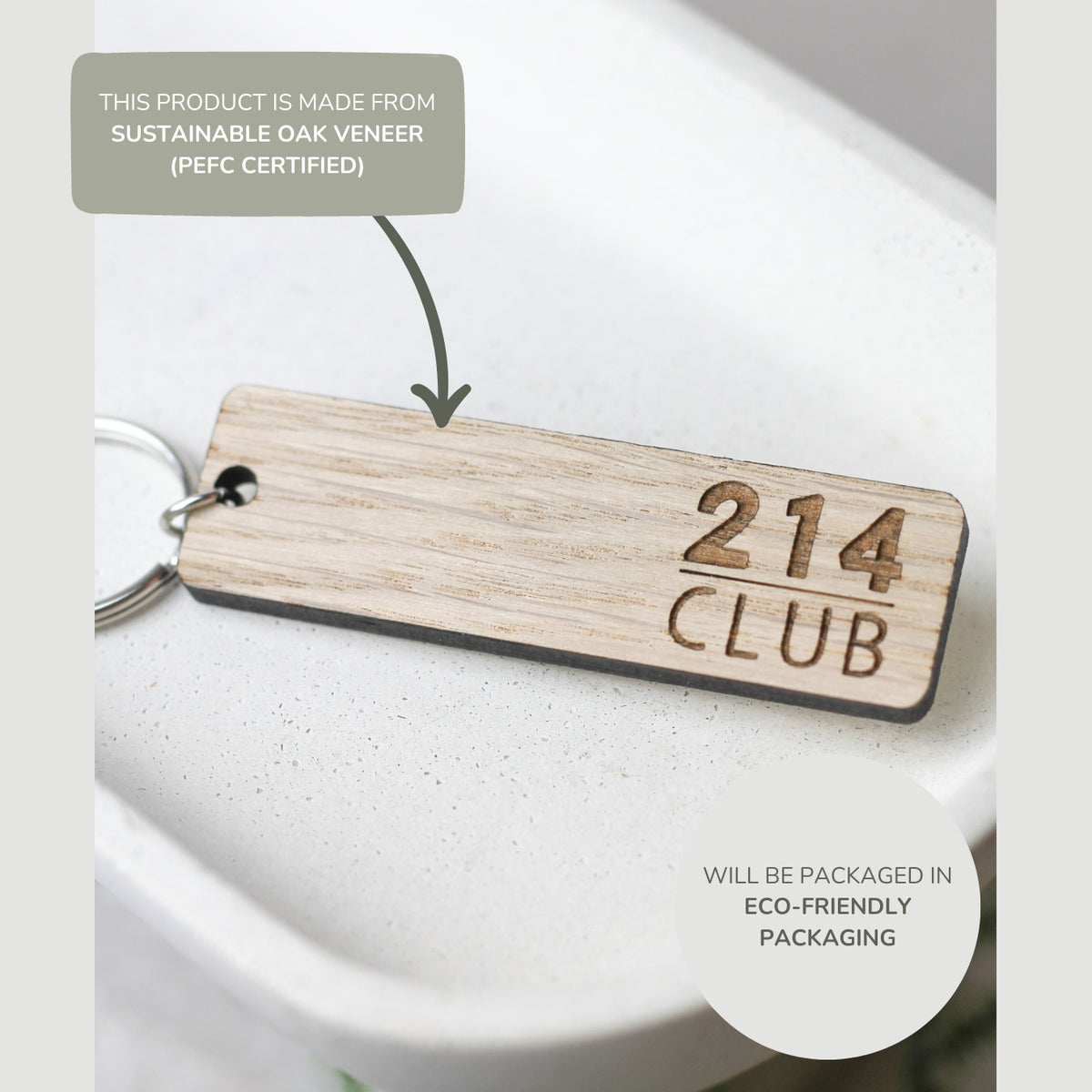 '214 Club', The Wainwright Fells, Wooden Keyring