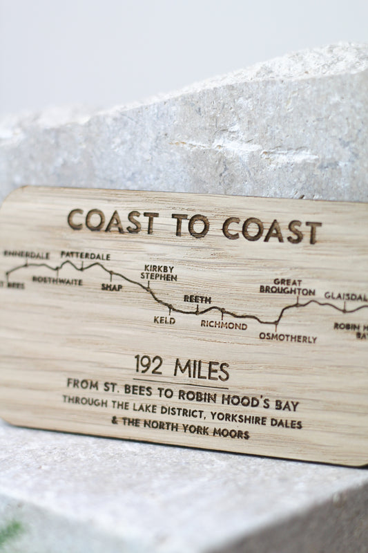 "Coast to Coast" Rectangle Wooden Magnet