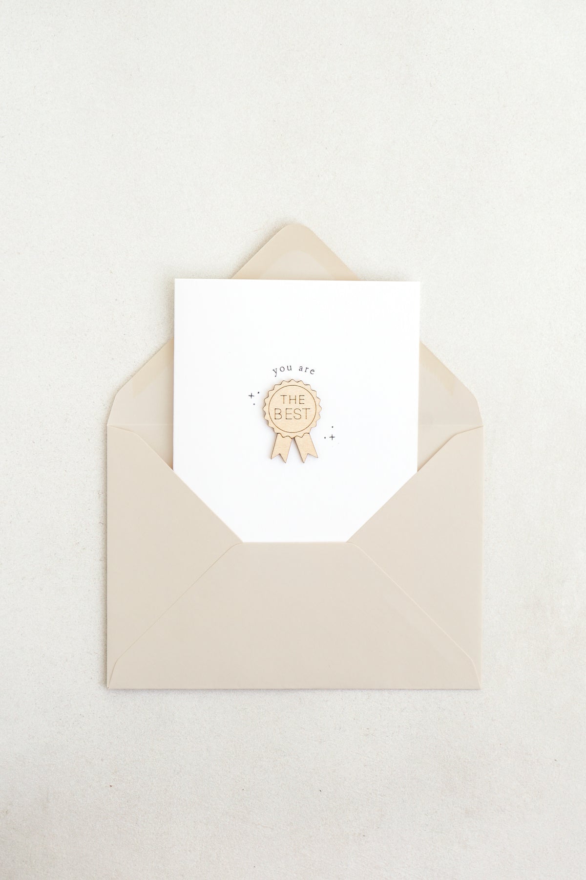 "You are the Best" Wooden Rosette Greetings Card