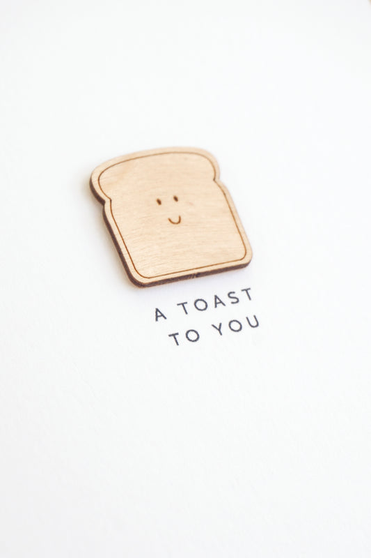 "A Toast To You" Wooden Toast Greetings Card