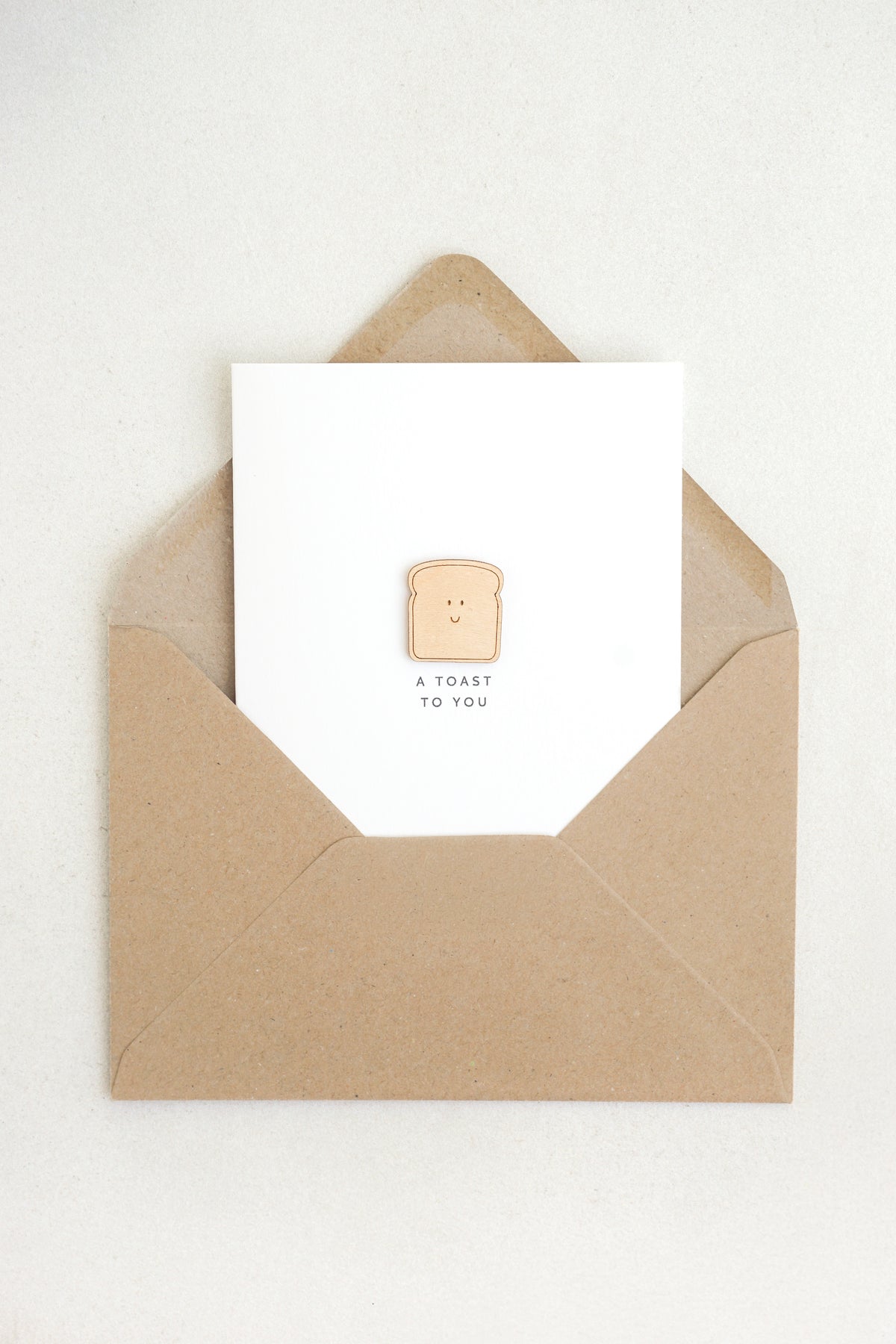 "A Toast To You" Wooden Toast Greetings Card