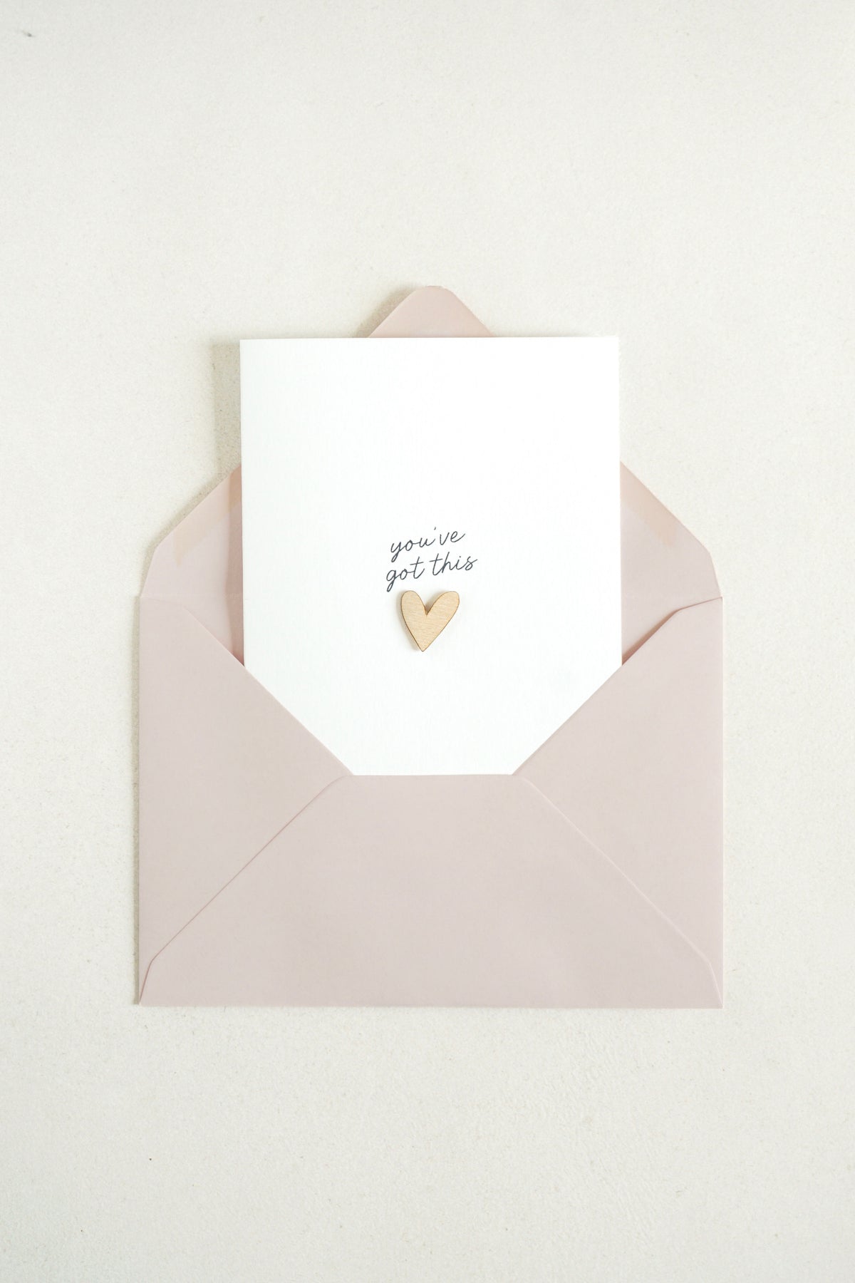 "You've Got This" Wooden Heart Greetings Card
