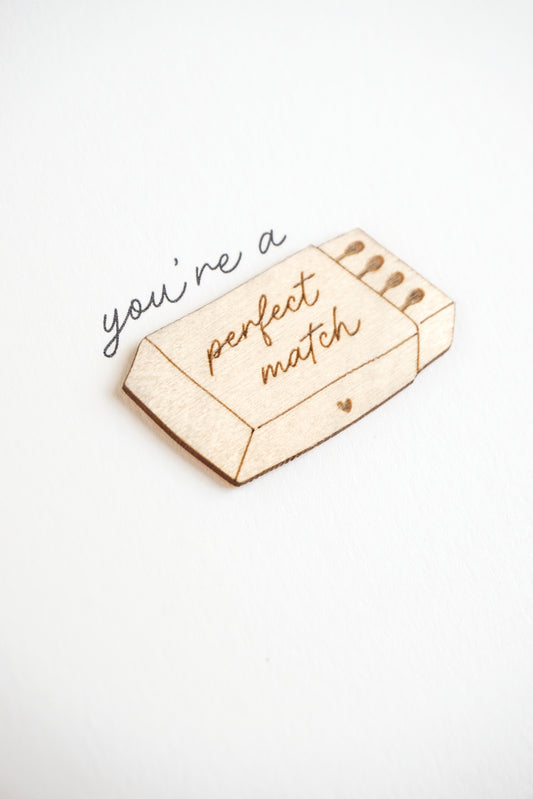 "You're a Perfect Match" Wooden Matchbox Greetings Card