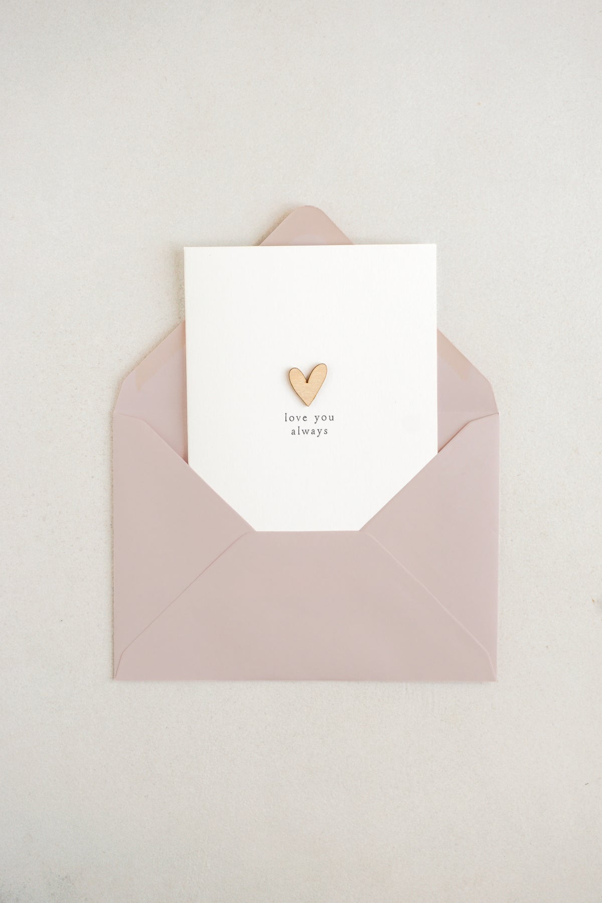 "Love You Always" Wooden Heart Greetings Card