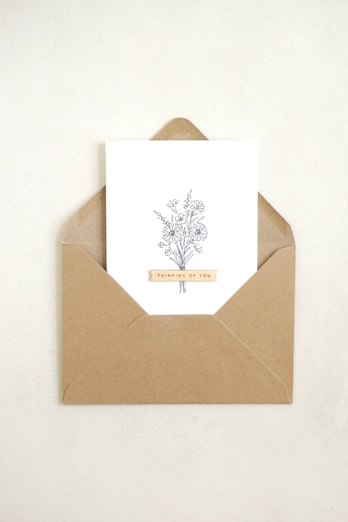 "Thinking of You" Wooden Banner Greetings Card