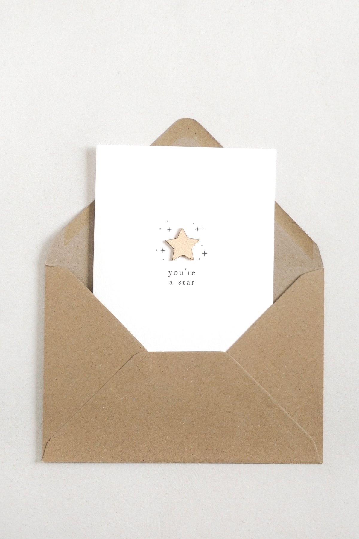 "You're a Star" Wooden Star Greetings Card