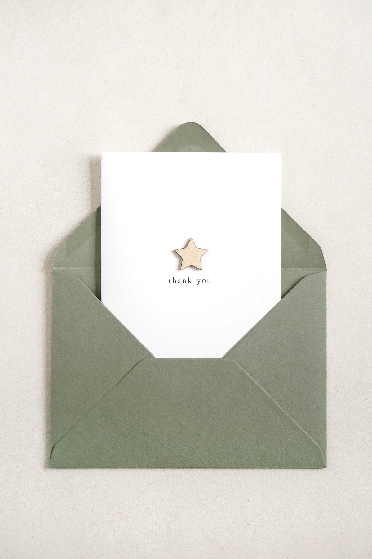 "Thank You" Wooden Star Greetings Card
