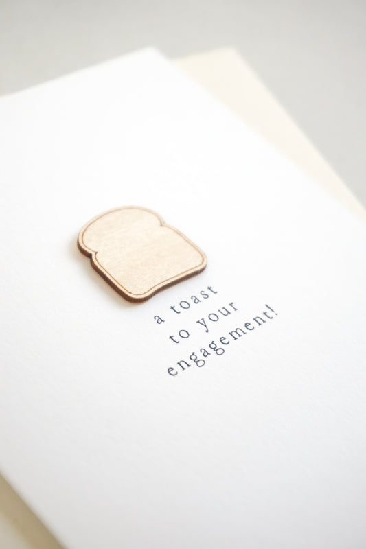 "Toast to your Engagement" Wooden Toast Greetings Card