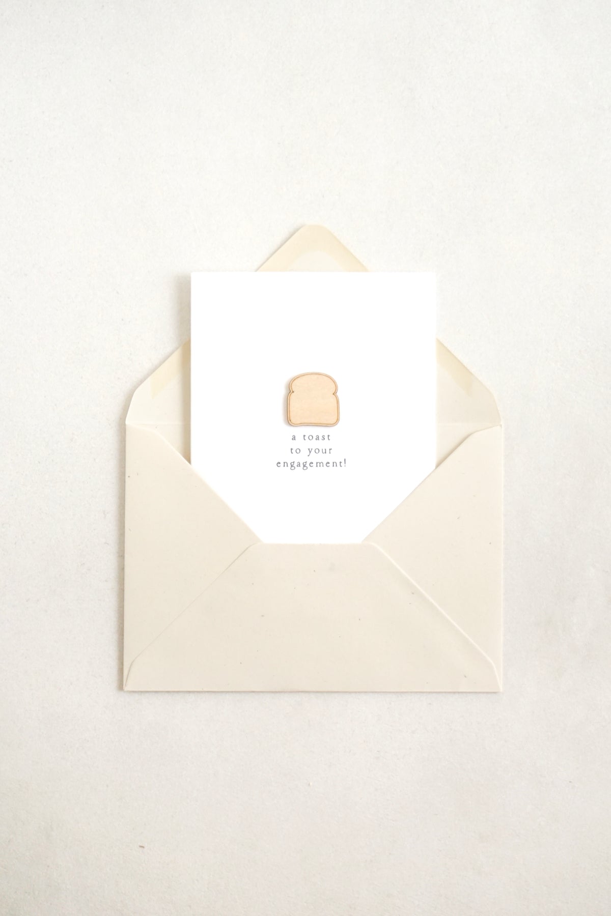 "Toast to your Engagement" Wooden Toast Greetings Card