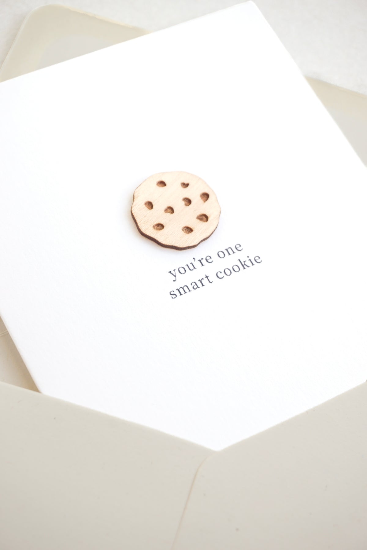 "One Smart Cookie" Wooden Cookie Greetings Card