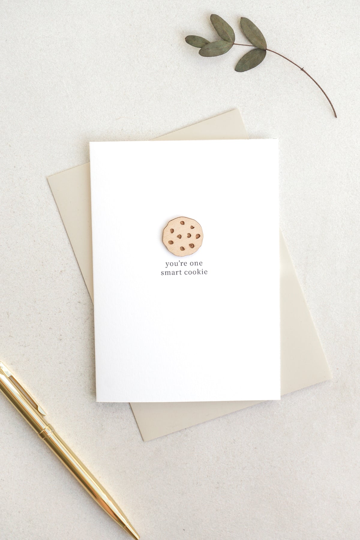 "One Smart Cookie" Wooden Cookie Greetings Card