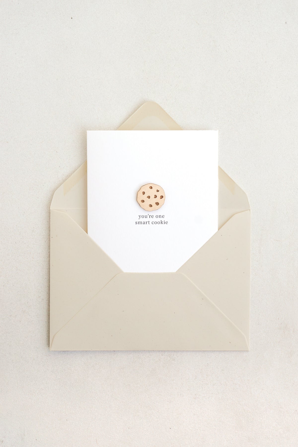"One Smart Cookie" Wooden Cookie Greetings Card