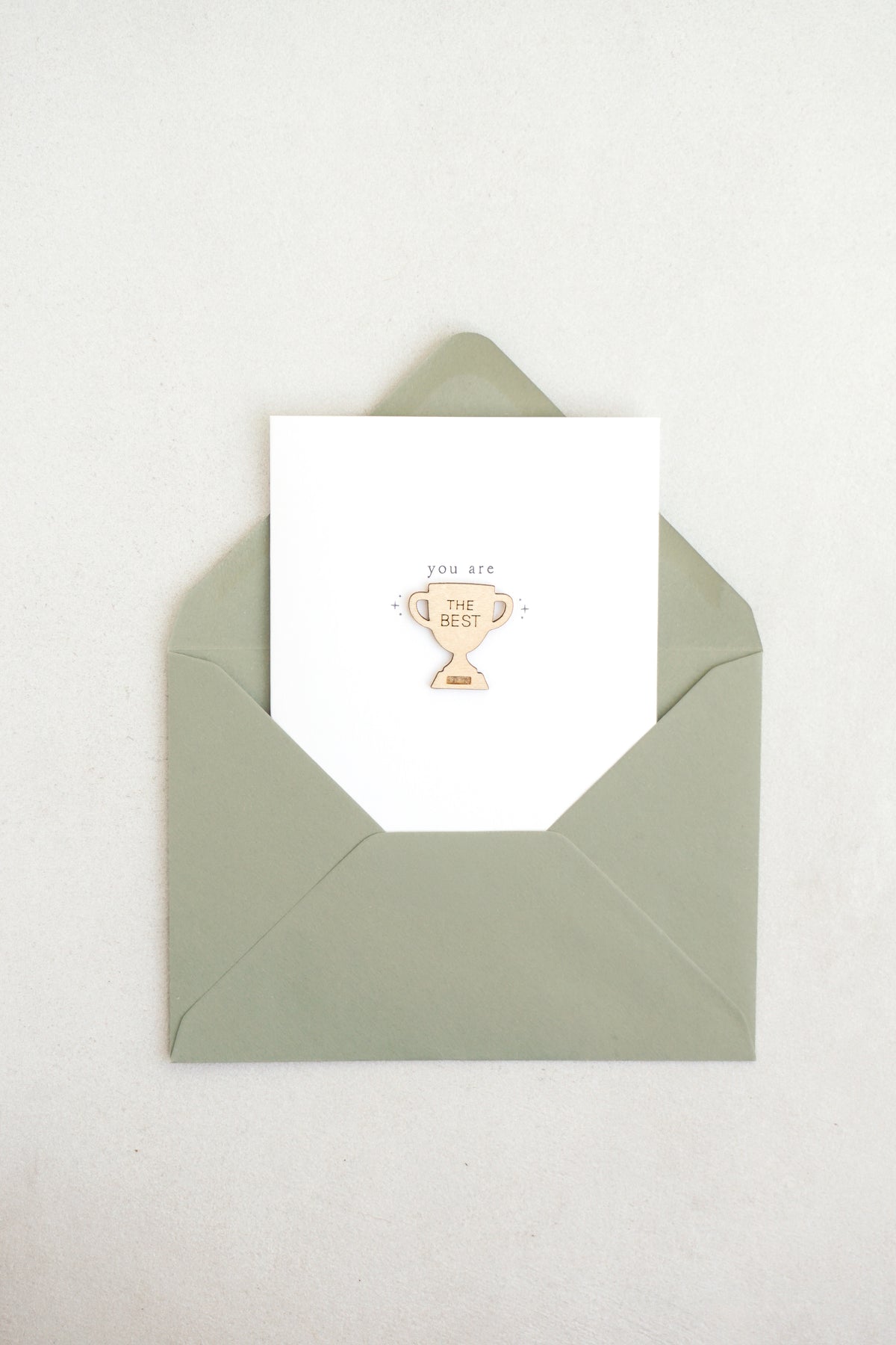 "You are the Best" Wooden Trophy Greetings Card