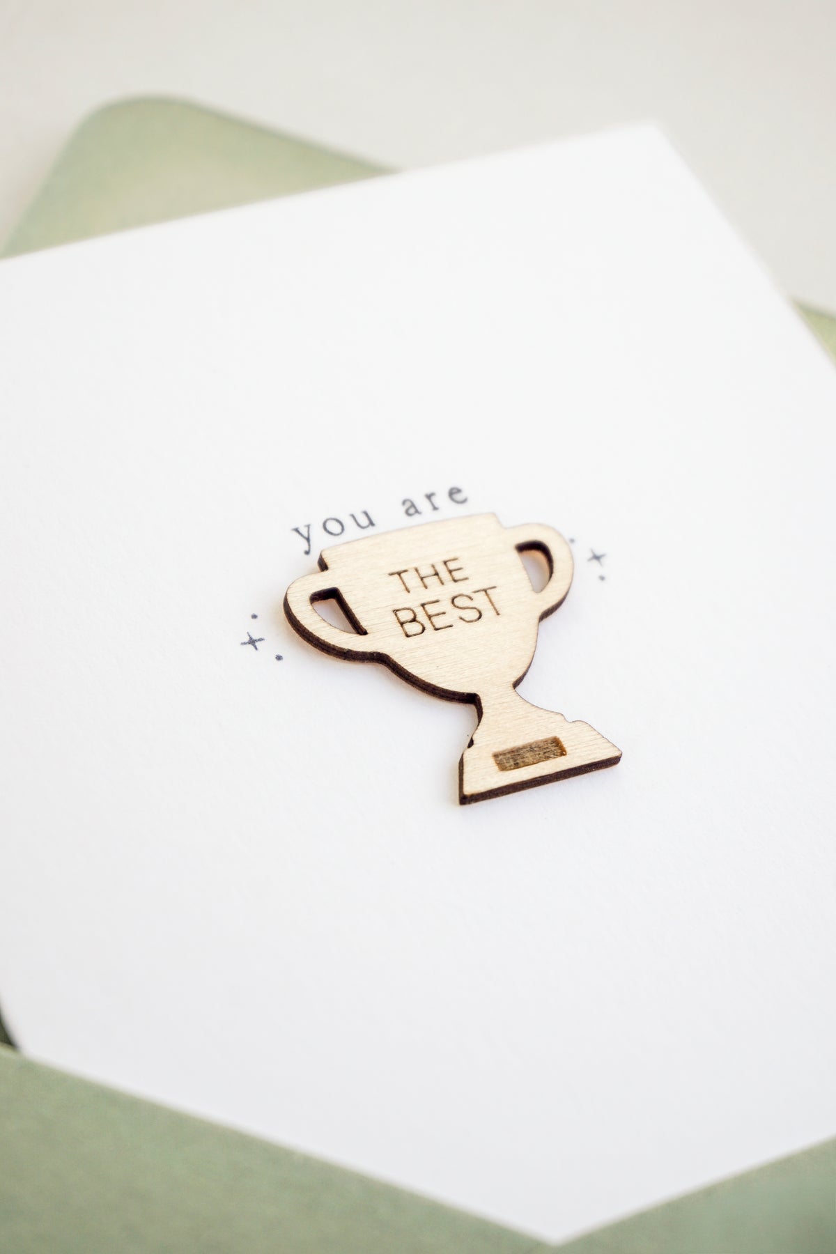 "You are the Best" Wooden Trophy Greetings Card