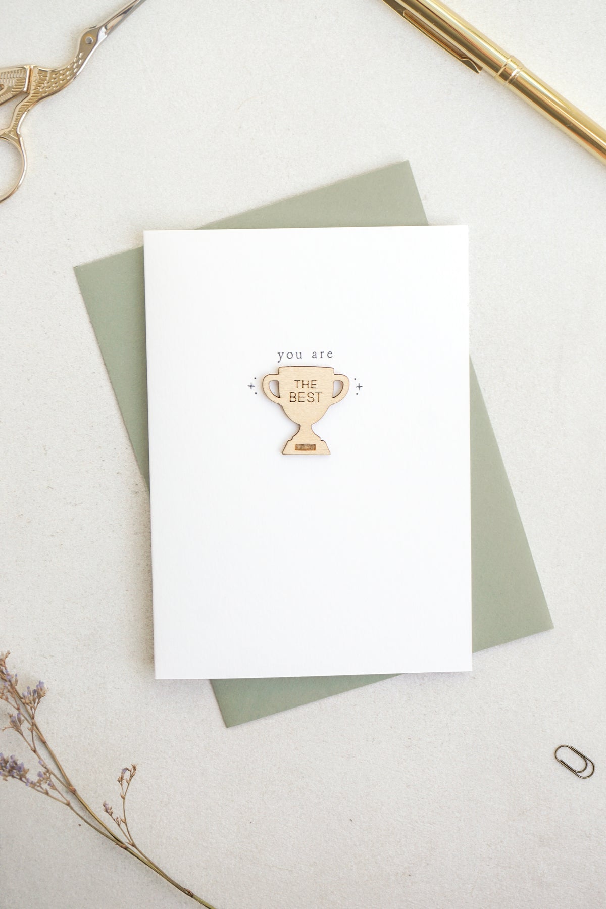 "You are the Best" Wooden Trophy Greetings Card