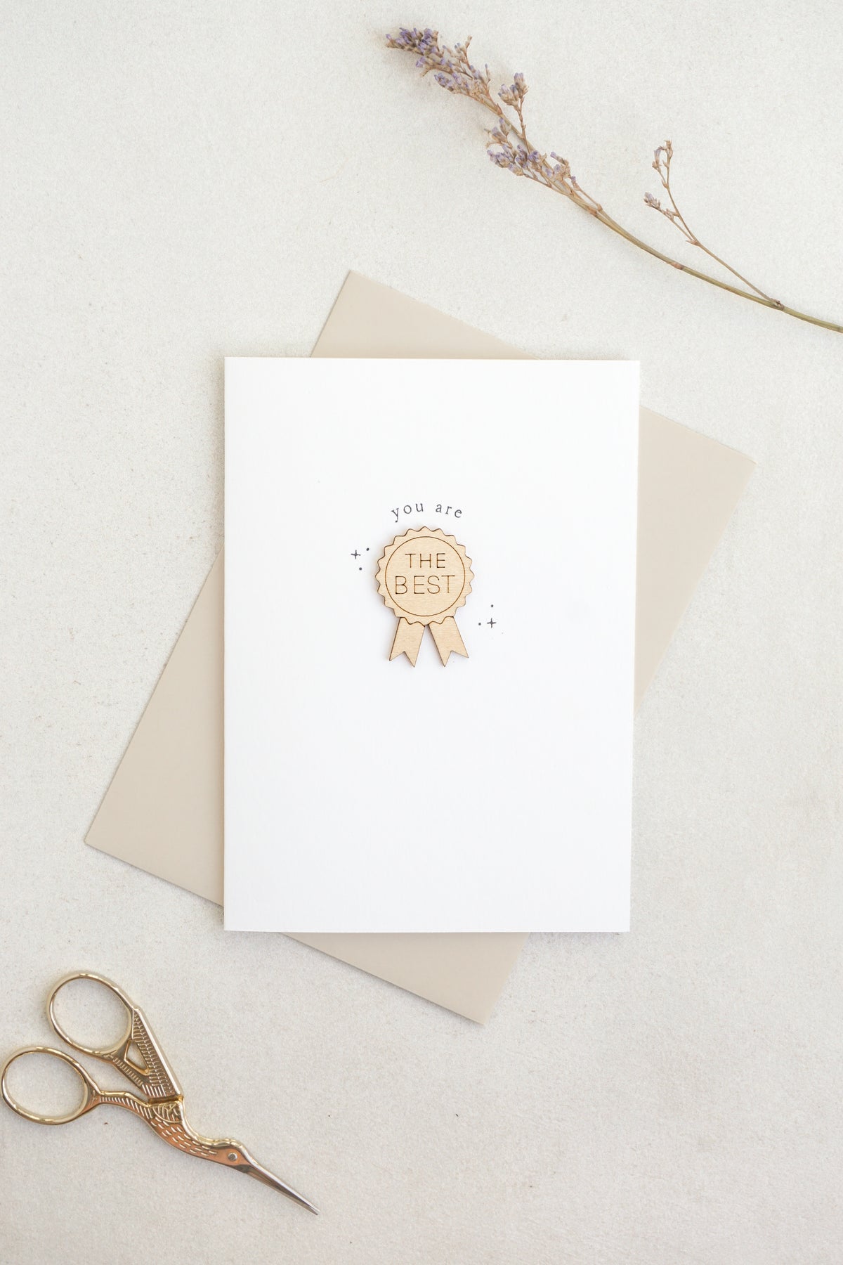 "You are the Best" Wooden Rosette Greetings Card
