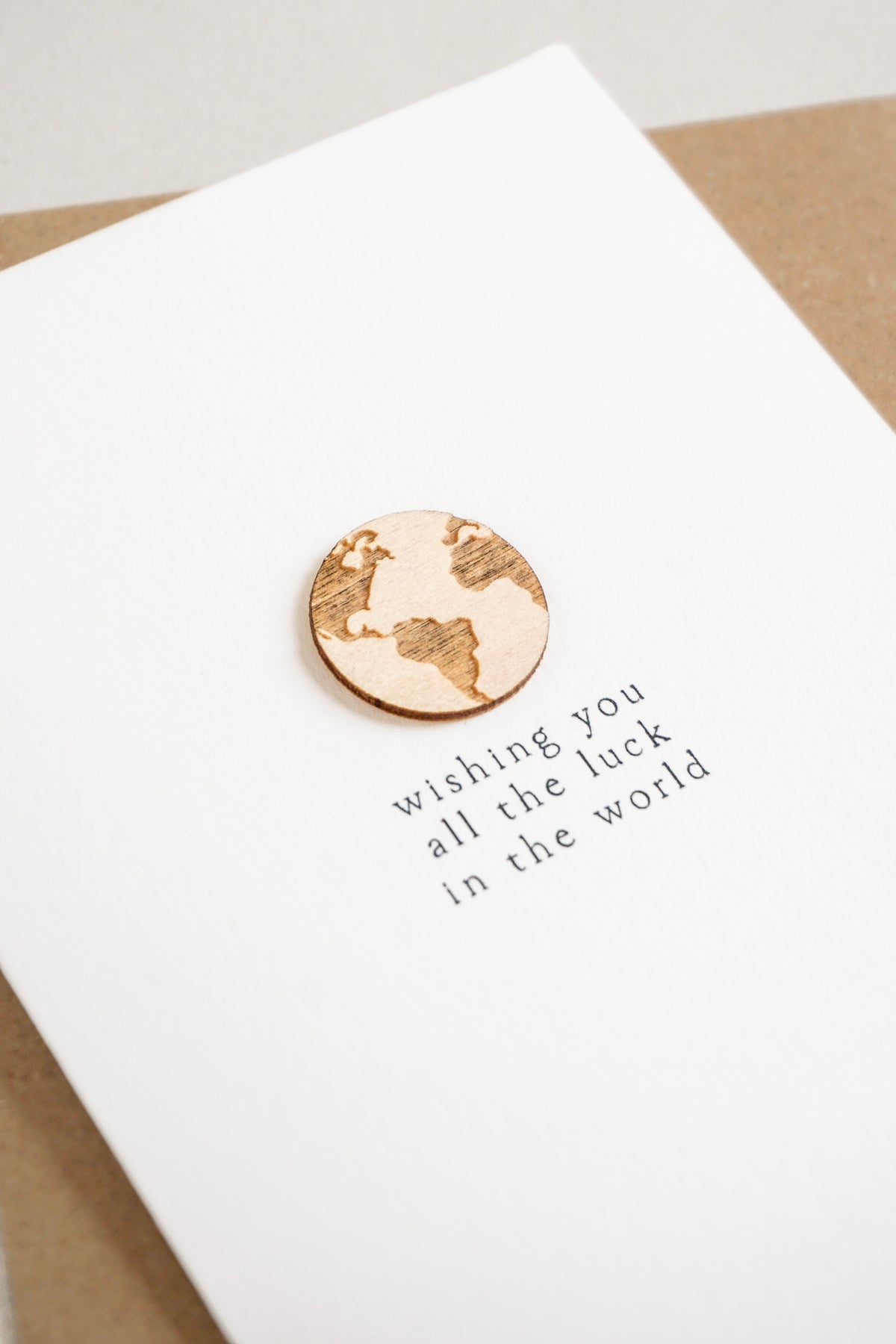"All the Luck in the World" Wooden World Greetings Card