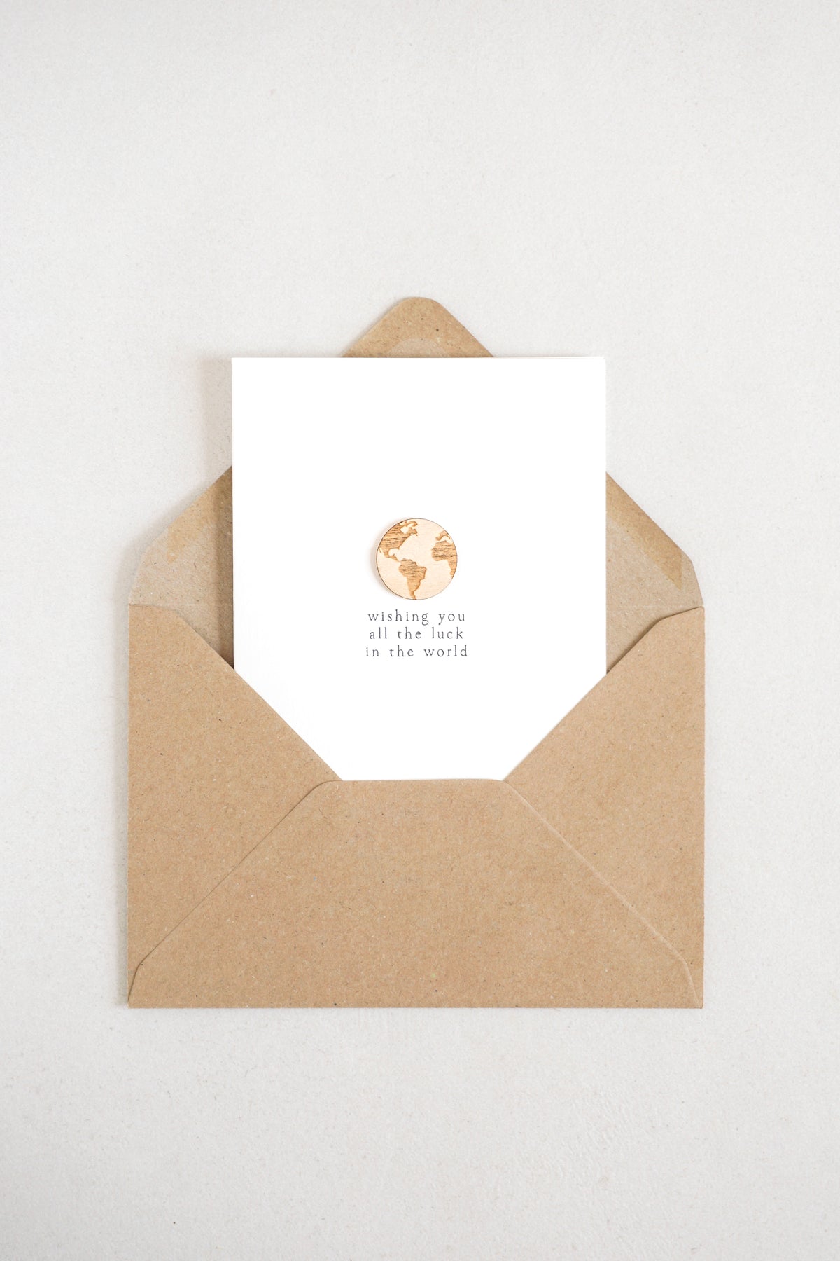 "All the Luck in the World" Wooden World Greetings Card