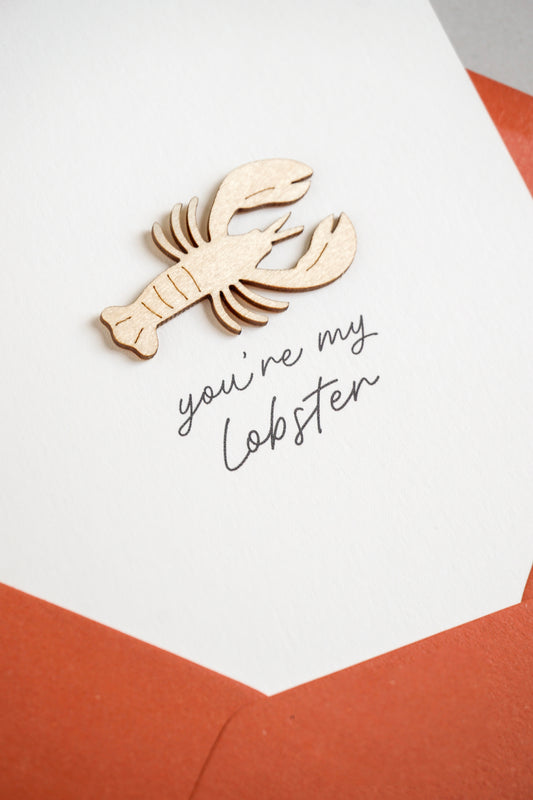 "You're My Lobster" Wooden Lobster Greetings Card
