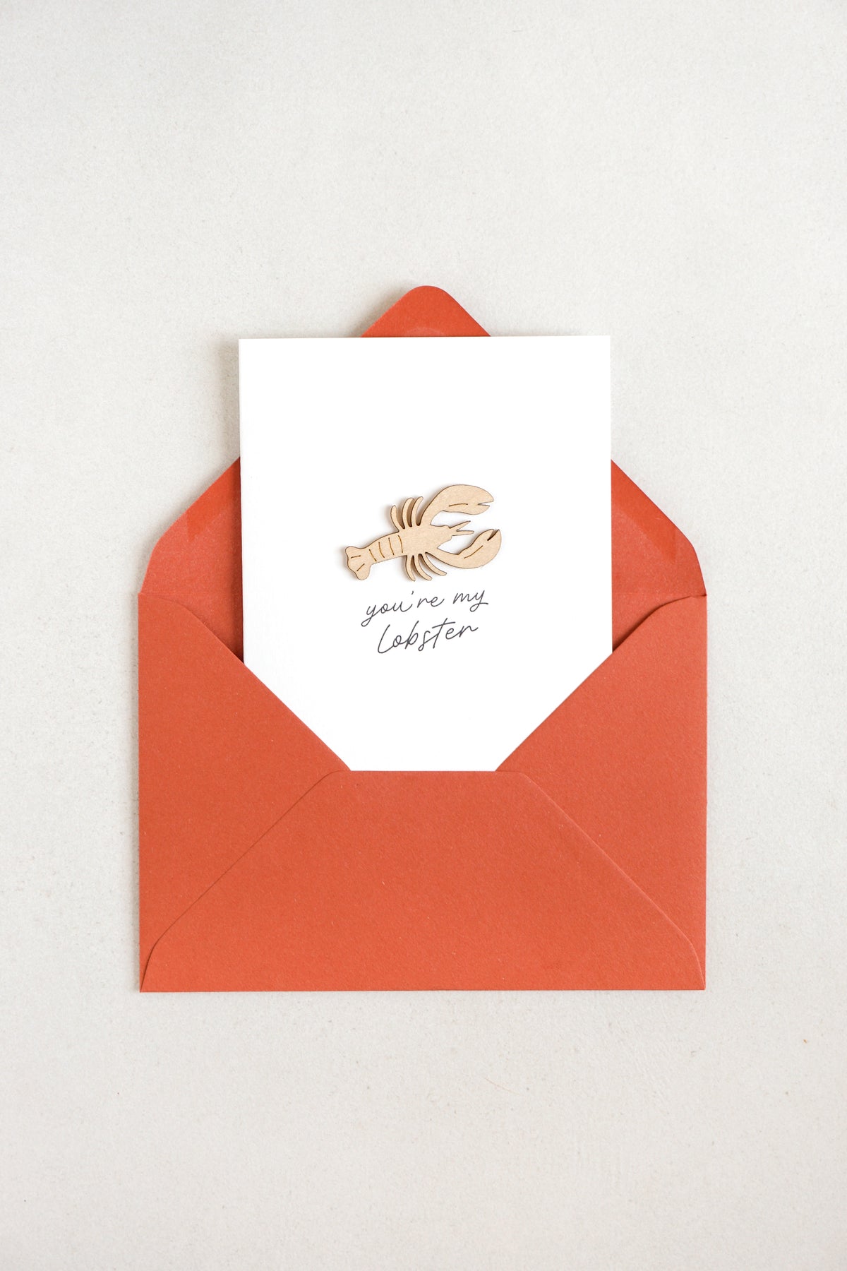 "You're My Lobster" Wooden Lobster Greetings Card