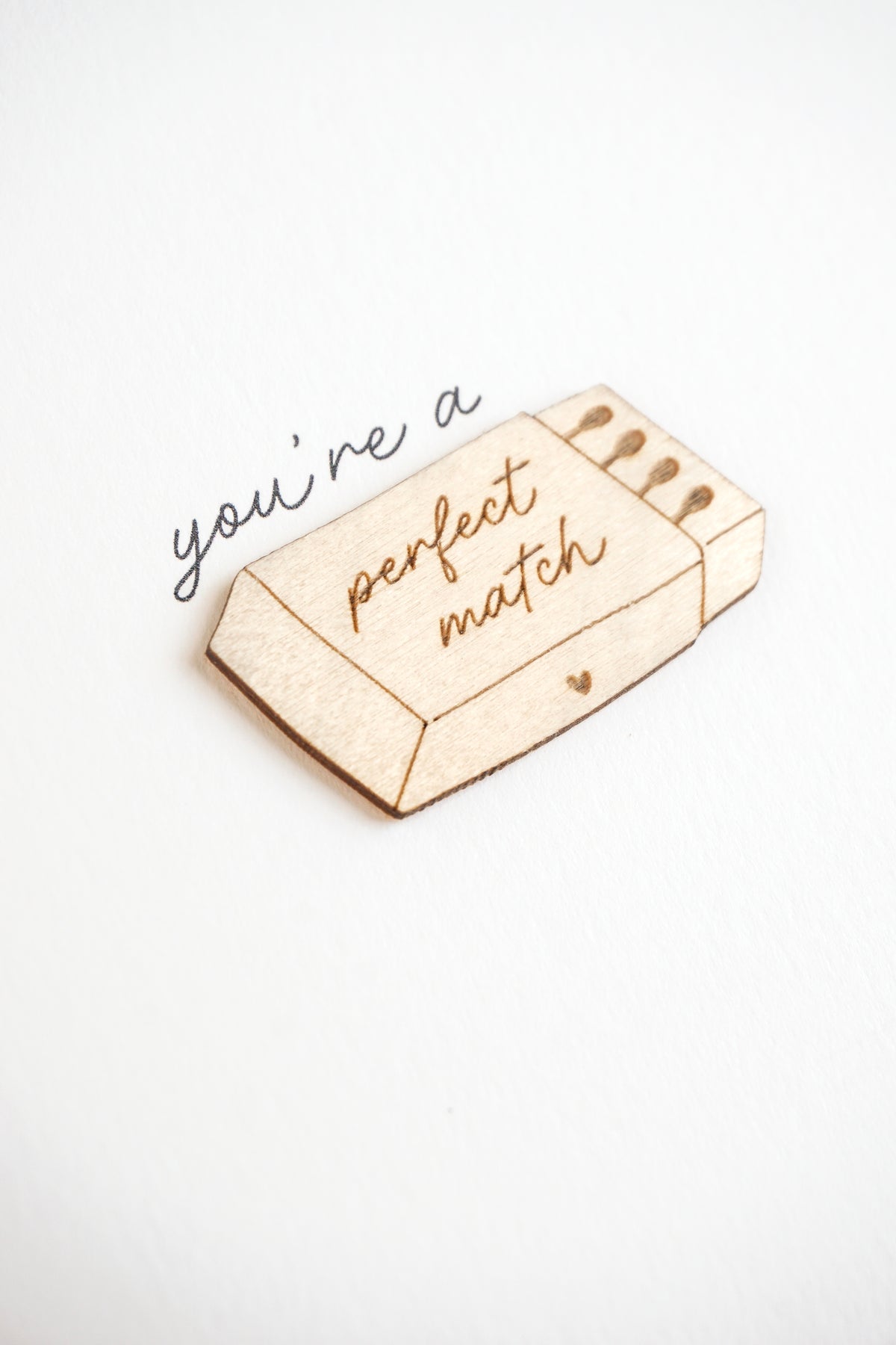 "You're a Perfect Match" Wooden Matchbox Greetings Card