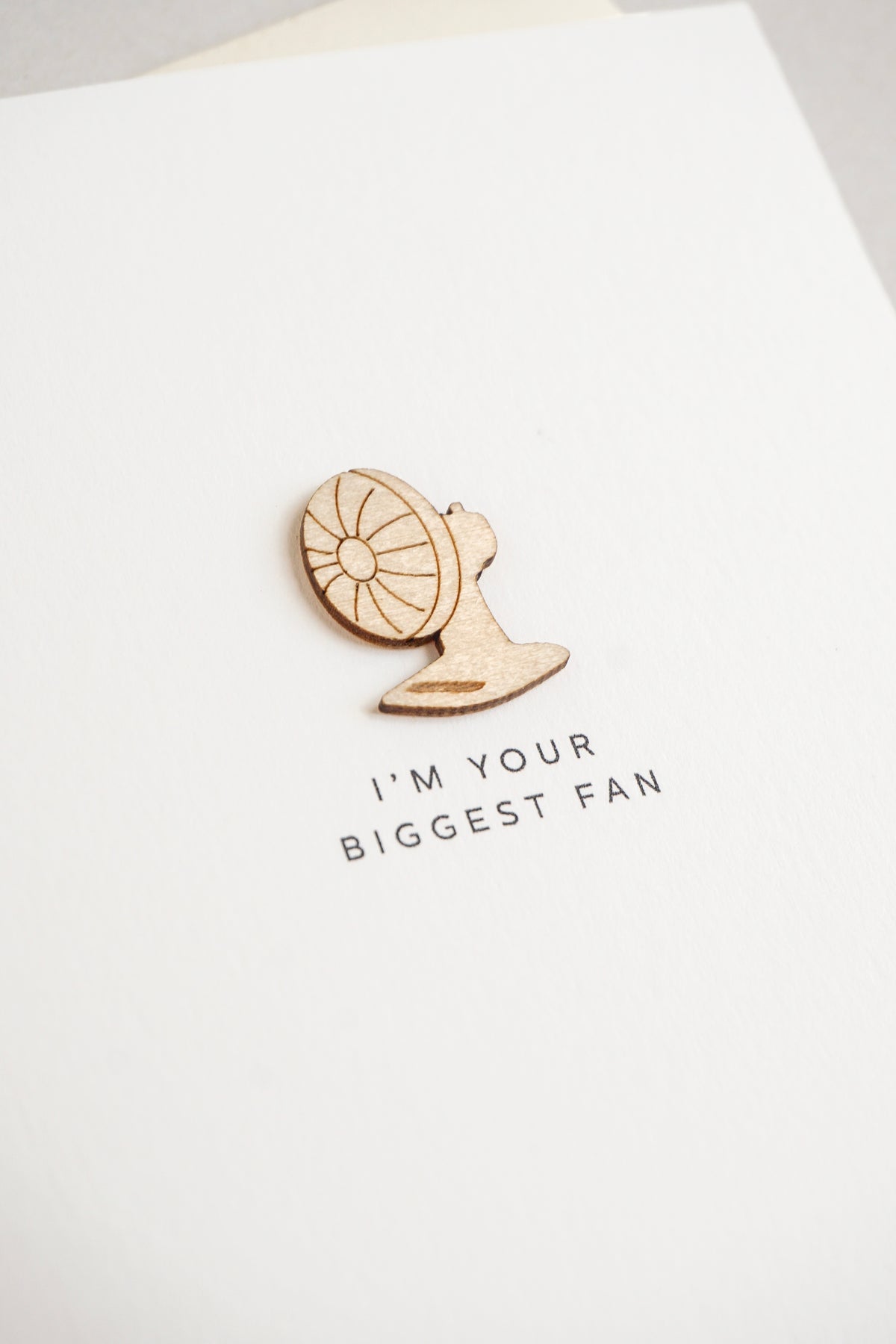 "I'm Your Biggest Fan" Wooden Fan Greetings Card