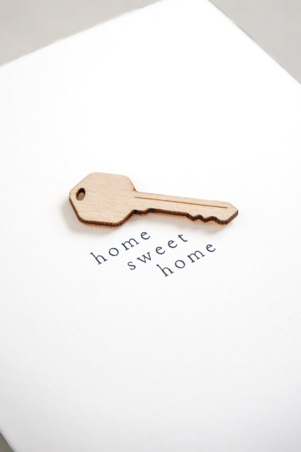 "Home Sweet Home" Wooden Key Greetings Card