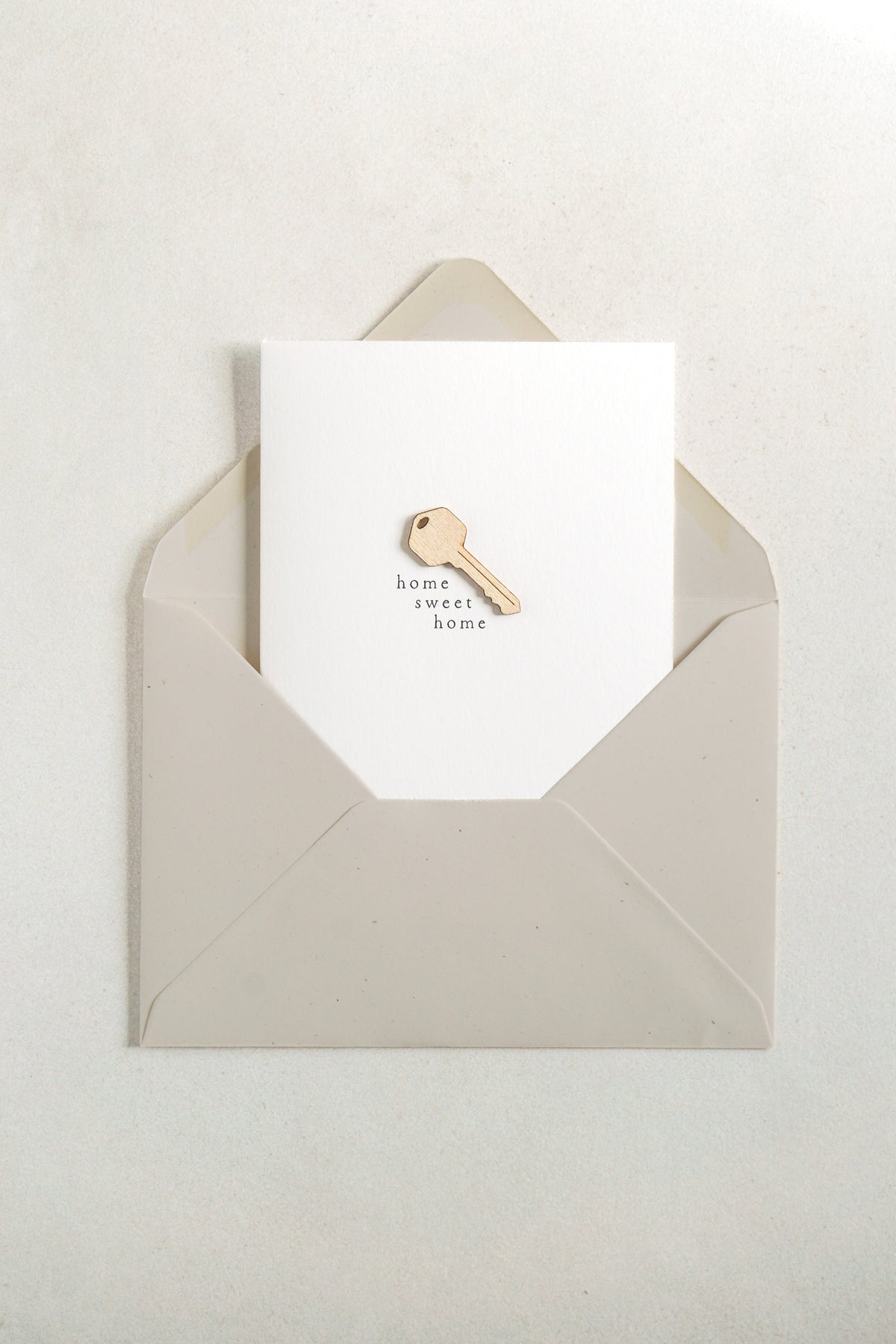 "Home Sweet Home" Wooden Key Greetings Card