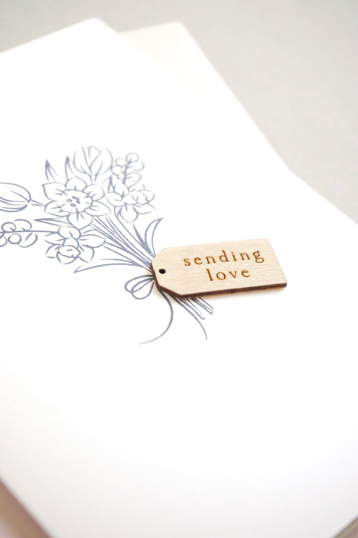 "Sending Love" Wooden Tag Greetings Card