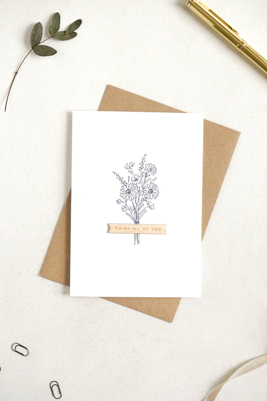 "Thinking of You" Wooden Banner Greetings Card
