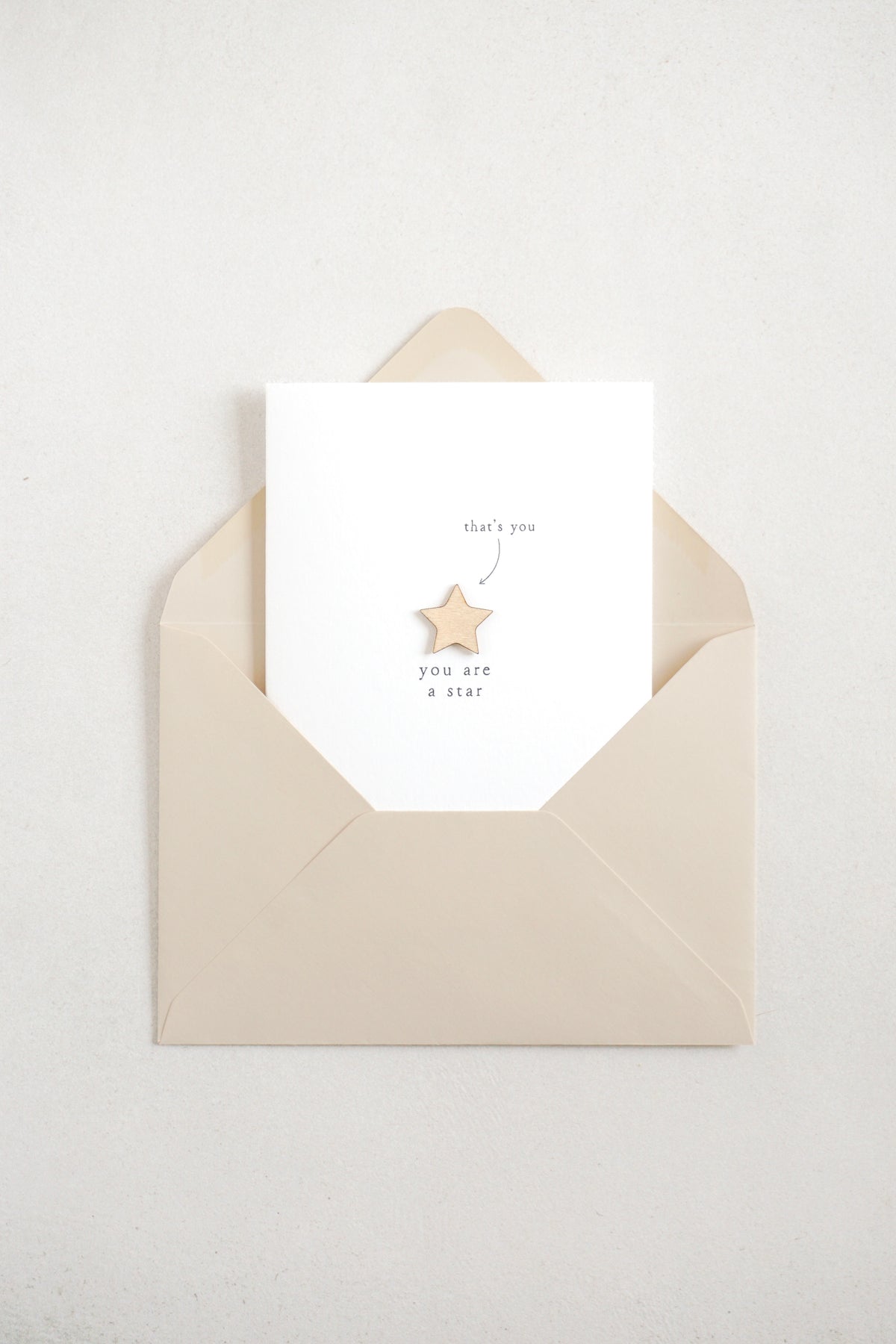 "You are a Star" Wooden Star Greetings Card