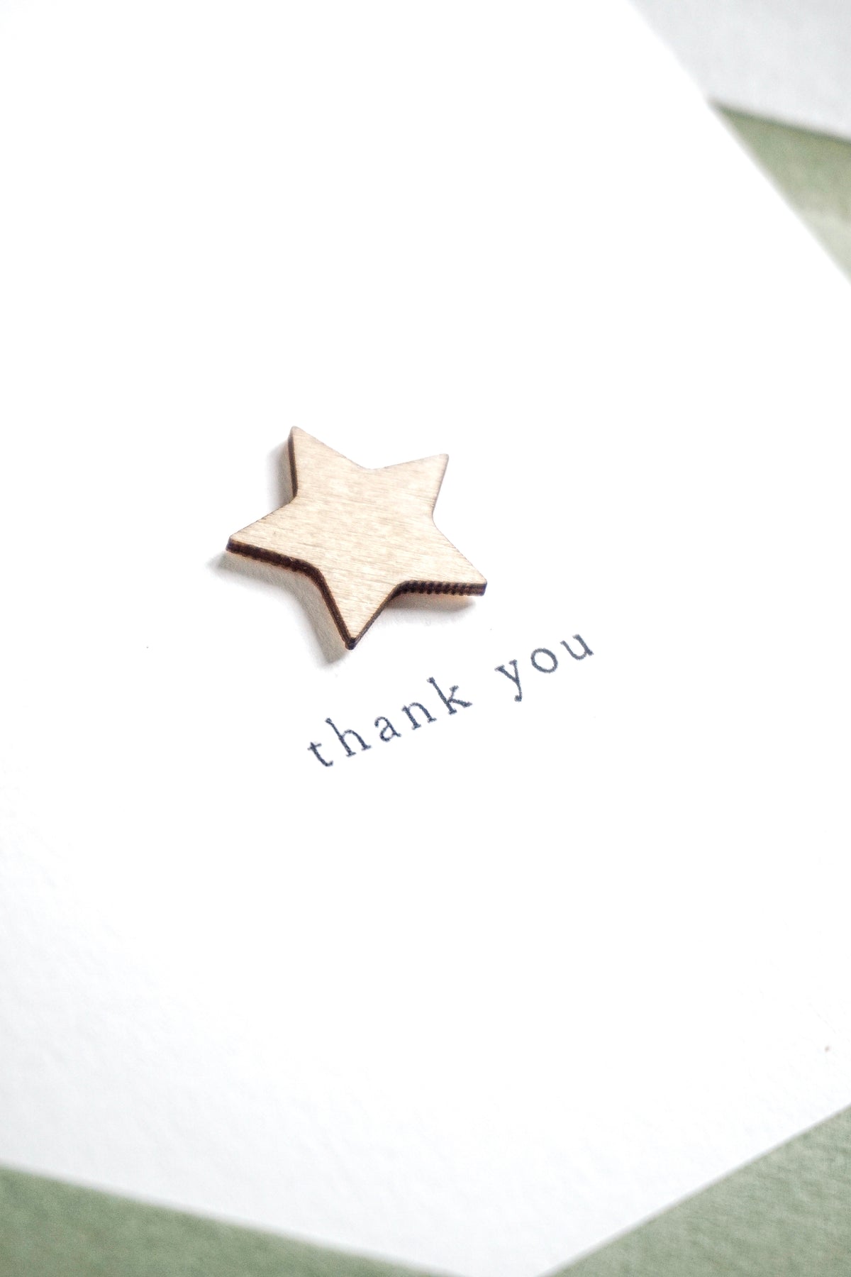 "Thank You" Wooden Star Greetings Card