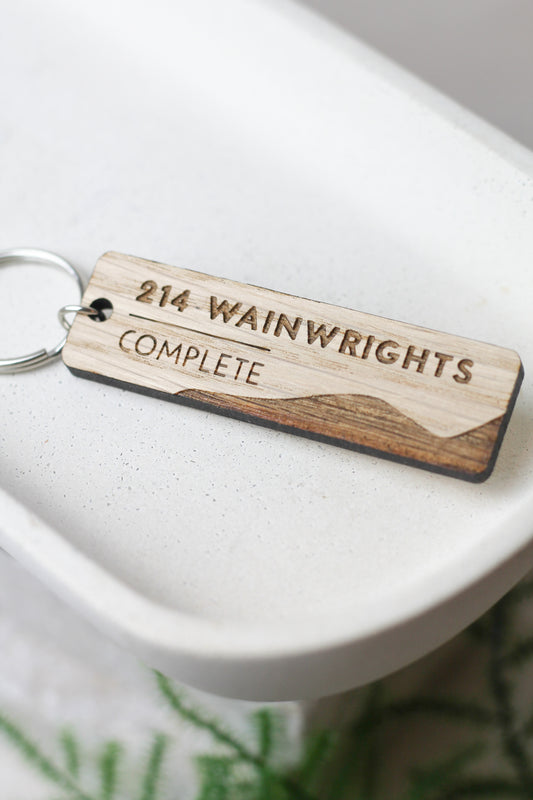 214 Wainwrights Complete, The Wainwright Fells, Wooden Keyring